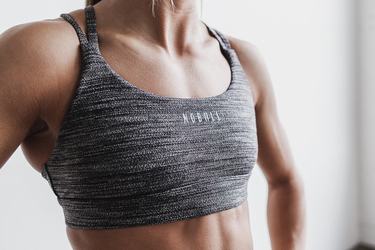 Nobull Melange Women's Sports Bras Black | Australia (HO0715)